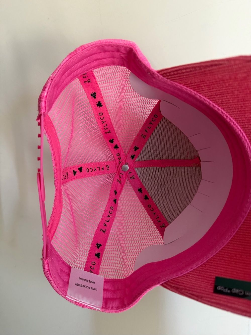 Pink wavy western cap pop Two-Tone Trucker Hat with western Embroidered Logo - Picture 4 of 4